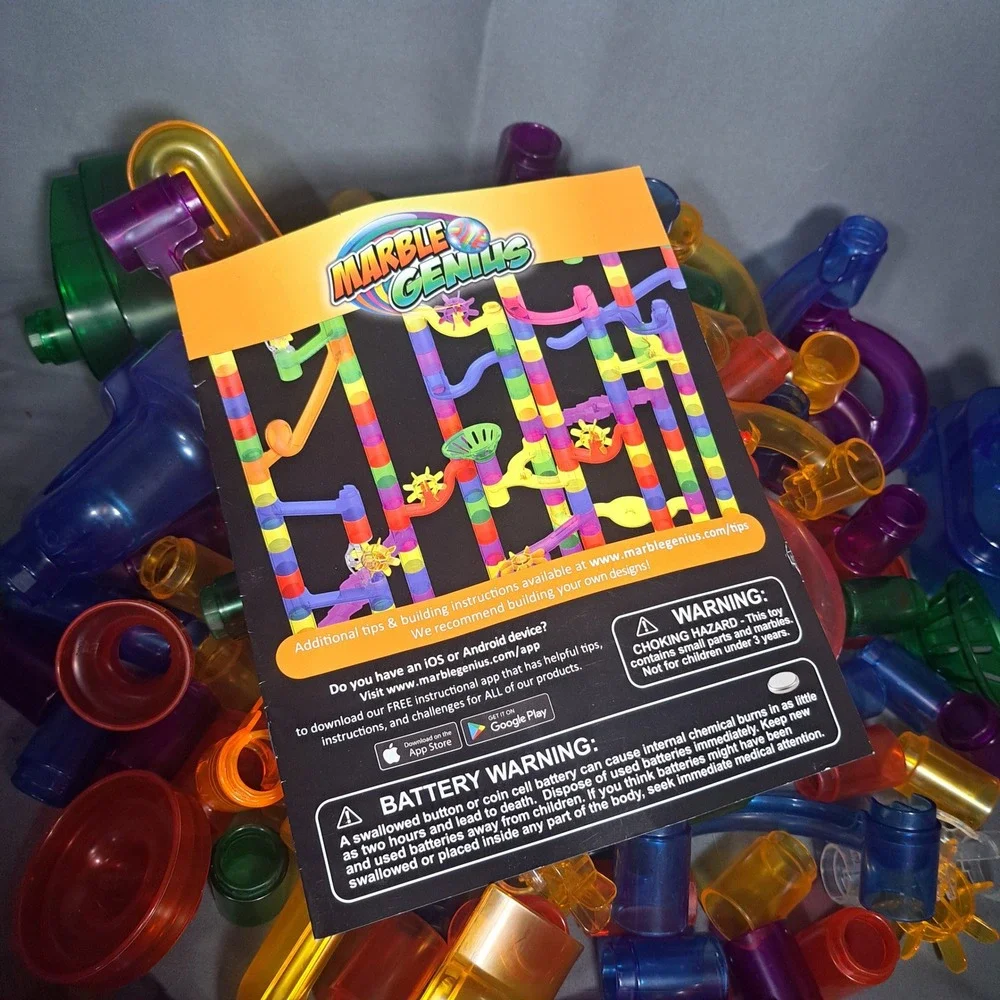 Marble Genius Marble Run Translucent Glow Building Toy STEM Fun Kids 190+ Pieces